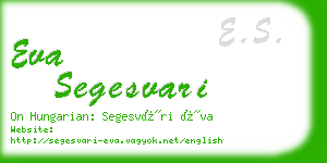 eva segesvari business card